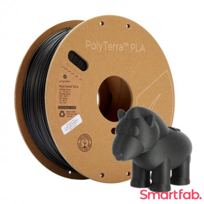 فیلامنت PolyTerra PLA مات رنگ مشکی ذغالی برند پلی میکر قطر 1.75 میلیمتر وزن 1 کیلوگرم